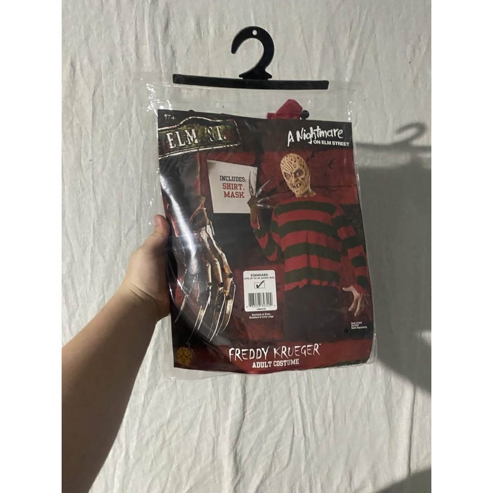 Freddy Krueger Nightmare On Elm Street Mask Shirt Size 44 Movie Cosplay Horror - Picture 1 of 3